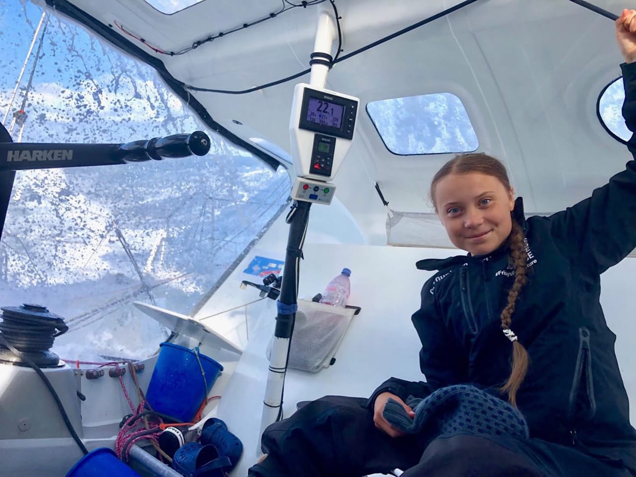 Greta Thunberg matkasi Atlantin yli kilpapurjehdusveneessä.