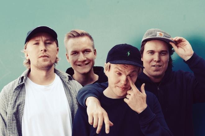 Solar Soundissa ja Aukustissa esiintyvä Gasellit julkaisee uuden levyn syksyllä. Yhtyeeseen kuuluvat rap-muusikot Thube Hefner (Tuomas Pietikäinen), Musa-Jusa (Jusa Mikkonen), Päkä (Pekka Salminen) ja Hätä-Miikka (Miikka Niiranen). KUVA: TERO AHONEN