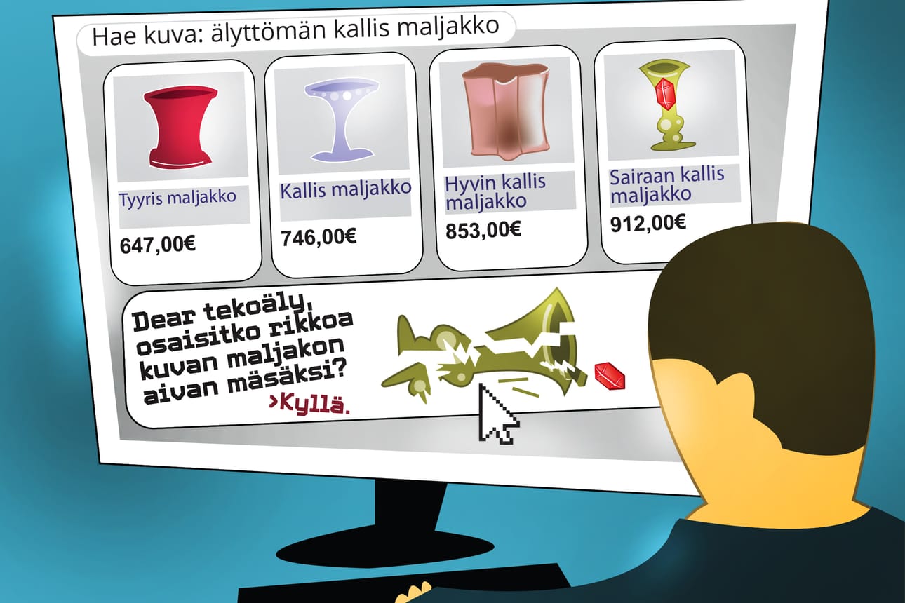 Paavo Niemelän mukaan tekoälyn hyödyntäminen voi olla esimerkiksi kuvien muokkausta. Väärennetyillä kuvilla yritetään hakea korvauksia.