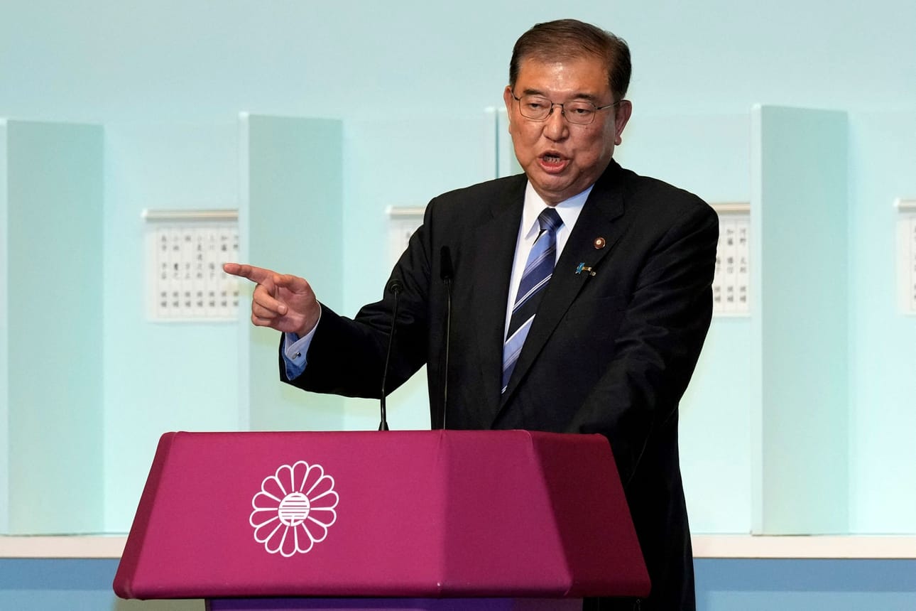 Shigeru Ishiba voitti äänestyksen, jossa valittiin Japania hallitsevalle liberaalidemokraattiselle puolueelle uusi johtaja. LEHTIKUVA / AFP