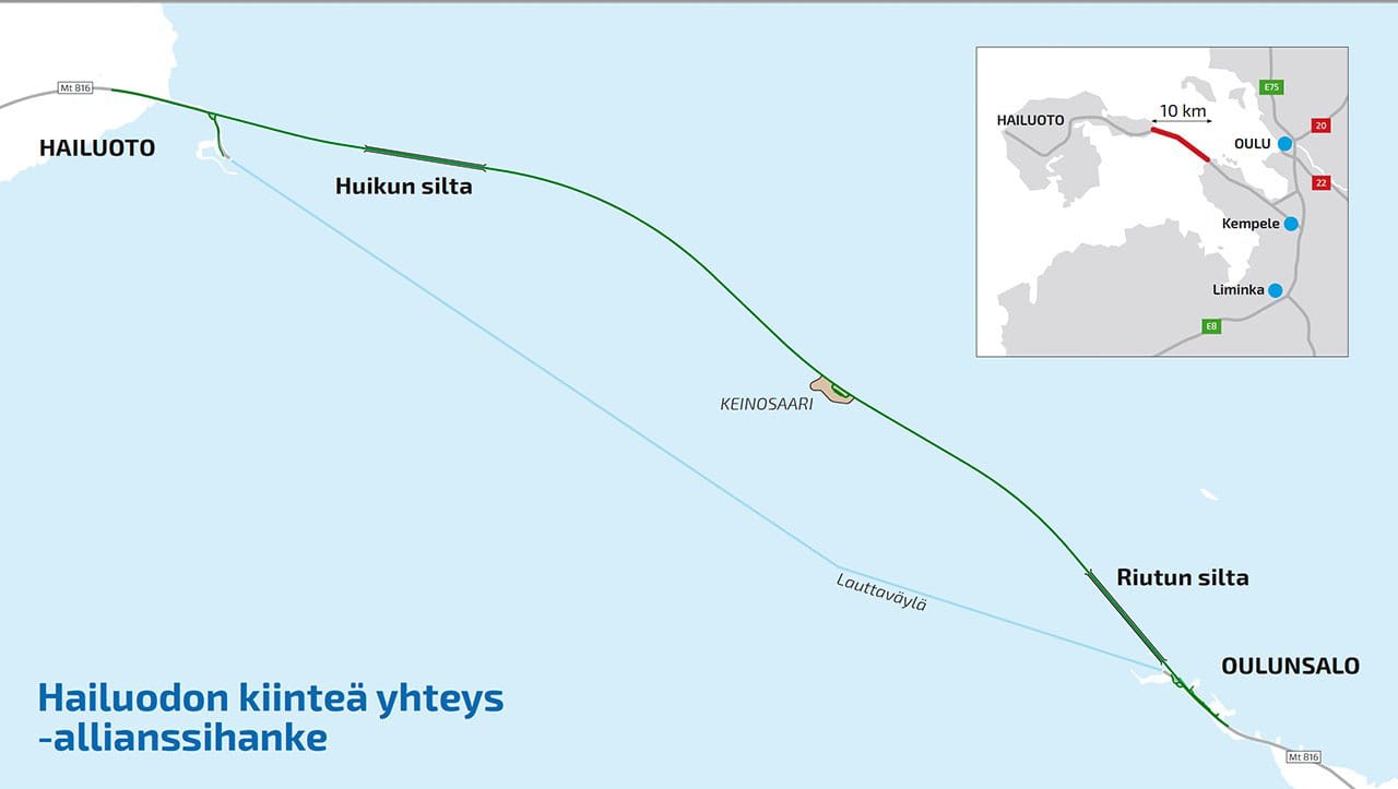 Hailuodon suunniteltu kiinteä tieyhteys voisi olla ajettavissa vuoden 2025 lopulla.