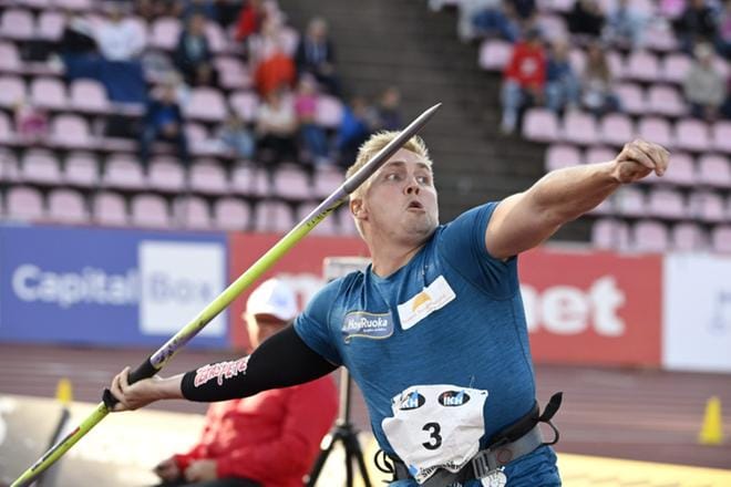 Toni Kuusela heitti Tampereella kolme yli 80 metrin kaarta. KUVA: MARKKU ULANDER / LEHTIKUVA