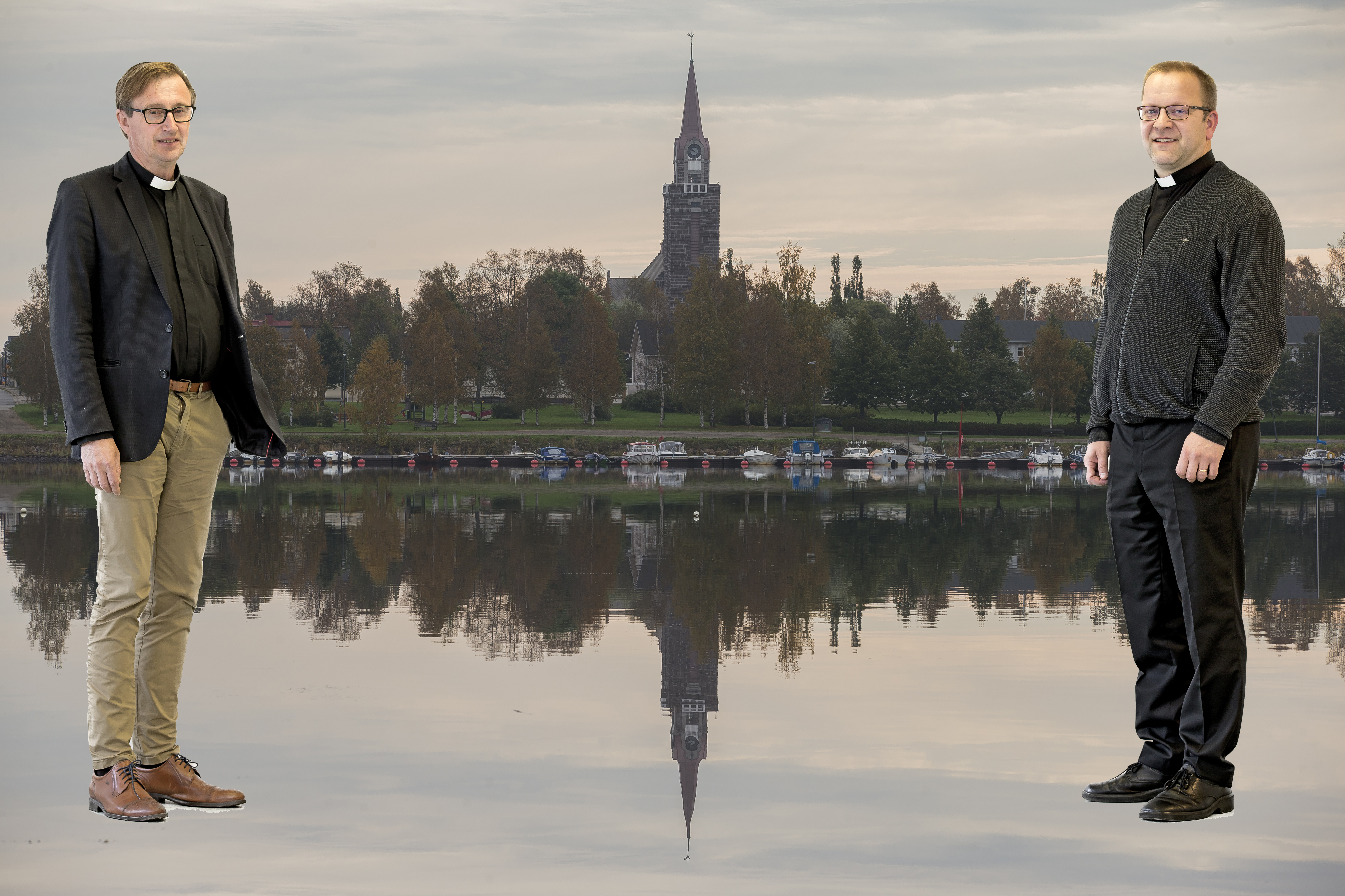 Raahen kirkkoherraehdokkaat Harri Joensuu ja Olli Lohi