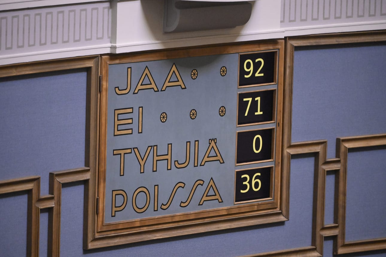 Oppositiopuolueiden tekemä välikysymys koski Suomen ennätysmäistä velkaantumista. LEHTIKUVA / Roni Rekomaa