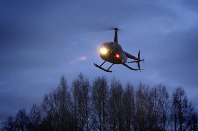 Seinäjoen kaukolämpöverkkoa kuvattiin helikopterista viime vuoden huhtikuussa. Kuva: GridJet Oy/ Pekka Ristolainen
