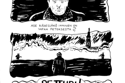 Sarjakuva-arvio: Oululainen Aapo Kukko piirtää sarjakuvaromaanissaan rauhanmies Yrjö Kallisesta realistisen rosoisen kuvan