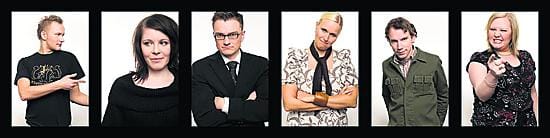 Lotta Backlund, Pirjo Suhonen, Mikko Silvennoinen, Marko Parkkinen, Juha Itkonen ja Riikka Pulkkinen muodostivat Kuka, mitä häh -ohjelman vakiokuusikon.