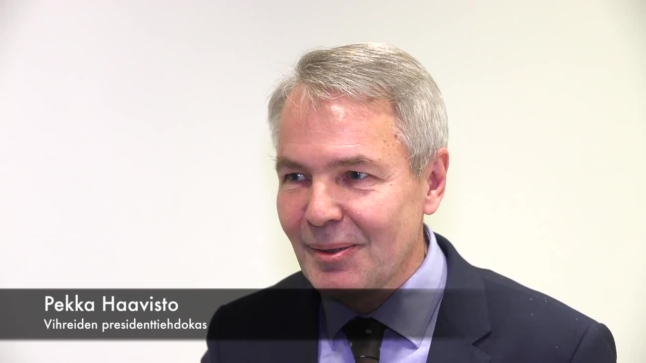 Vihreiden presidenttiehdokas Pekka Haavisto täydentää lauseita