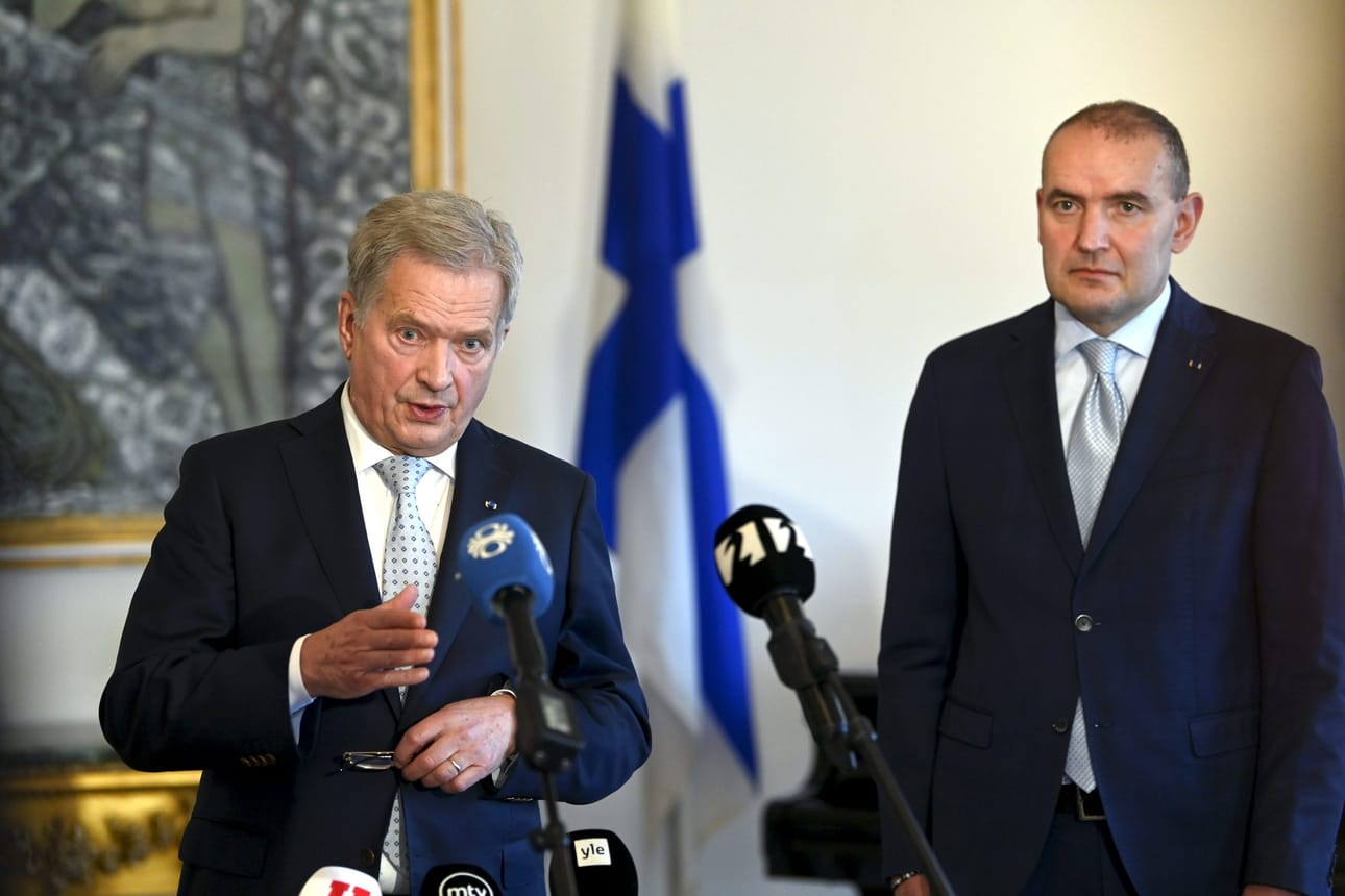 Presidentti Sauli Niinistön valtiovierailu Islantiin alkoi tapaamisella presidentti Gudni Thorlacius Johannessonin kanssa. LEHTIKUVA / EMMI KORHONEN