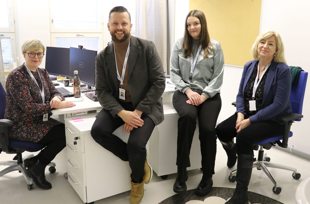 Uusiin tiloihin asettuivat ennen joulua Kympin Anna-Elina Levijoki, Aki Ruotsala, Janina Sarvikas ja Päivi Pyyny.