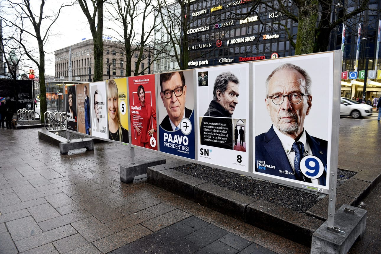 Presidentinvaalien yhteenlaskettu vaalirahoitus on tutkijan mukaan laskenut vuoden 2006 vaaleista alkaen. Nyt trendiin saattaa tulla muutos, kun varteenotettavia ehdokkaita on entistä enemmän. Kuva vuodelta 2018. LEHTIKUVA / ANTTI AIMO-KOIVISTO