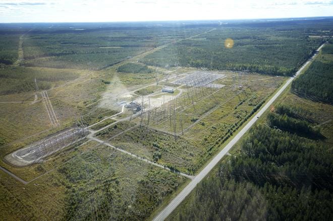 Alajärven sähköasema on aivan niin sanotun Sinisen tien vieressä Alajärven ja Kyyjärven välillä. KUVA: FINGRID OYJ