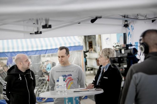 Vauhtiajojen Toni Aurell ja Provinssin Sami Rumpunen kertoivat, että Apulanta esiintyy tapahtumissa vuorovuosin. KUVA: JAAKKO ELENIUS