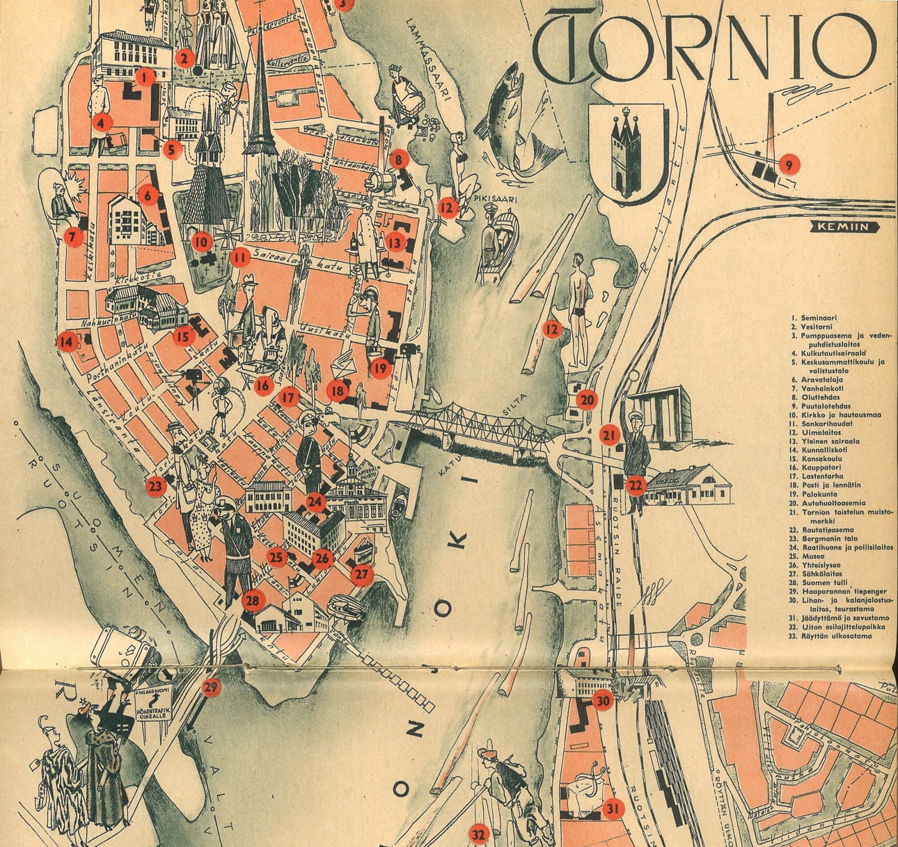 Piirros on julkaistu Kansan Kuvalehden 24/1954 keskiaukeamalla. Lehdessä oli vuosina 1953 ja 1954 taiteilija Aarne Nopsasen kuvittama sarja Suomen kaupungeista. Lehden ilmestyminen loppui vuoteen 1954.