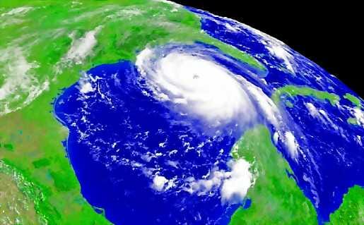 Satelliittikuva hurrikaani Katrinasta maanantaina, kun se lähestyi Meksikon lahdelta Louisianan etelärannikkoa.