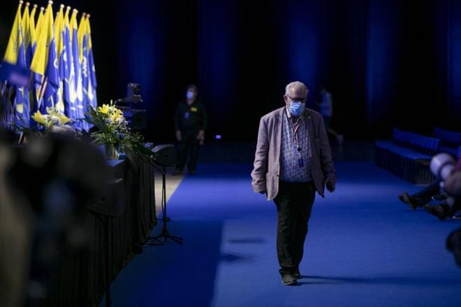 Matti Putkonen oli tyytyväinen perussuomalaisten puoluekokouksen järjestelyihin Seinäjoella. KUVA: JAAKKO ELENIUS