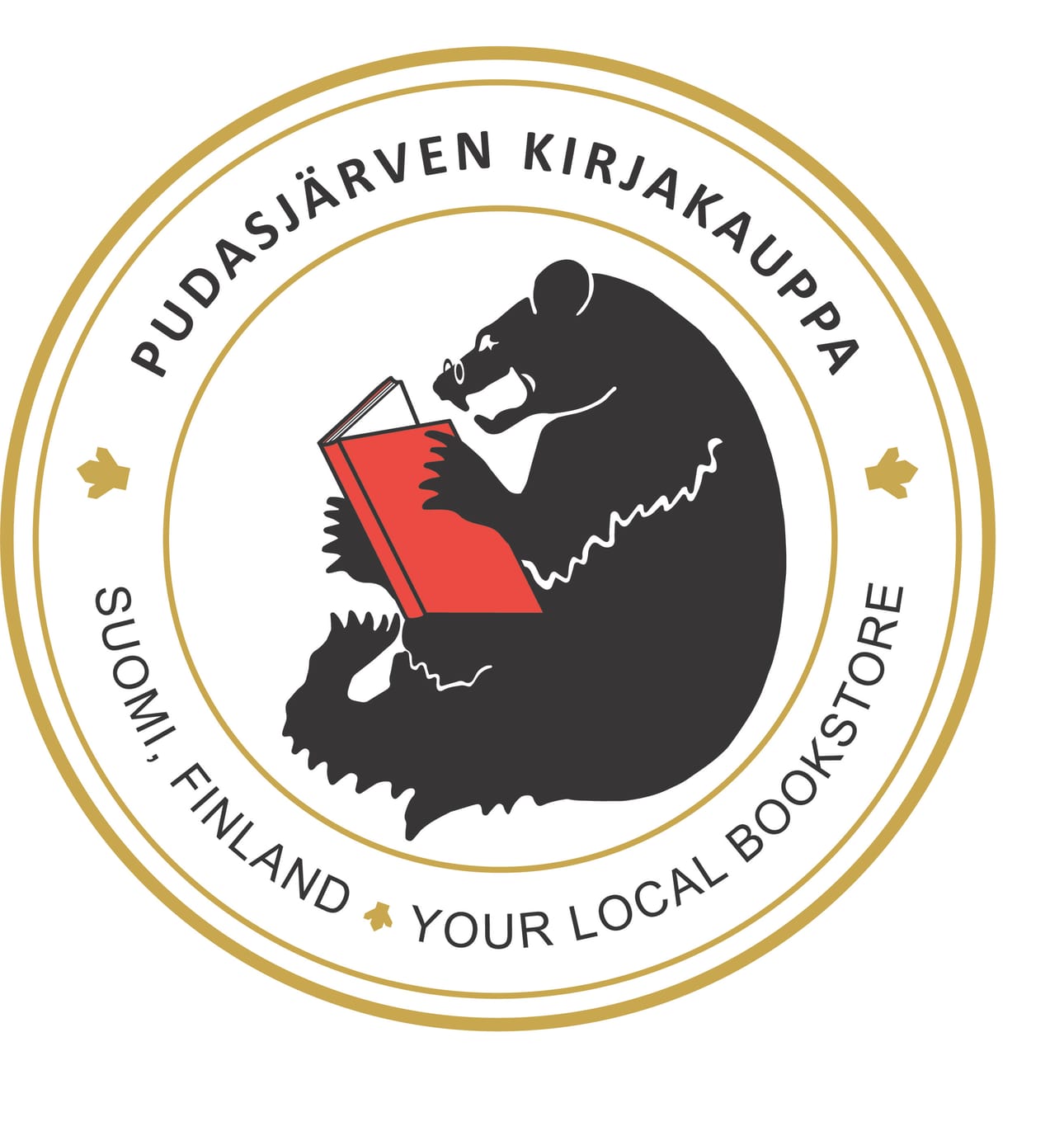 Kirjakaupan logosta on tekeillä leima, joka lyödään jokaiseen asiakkaan kirjaan, mikäli hän niin haluaa.