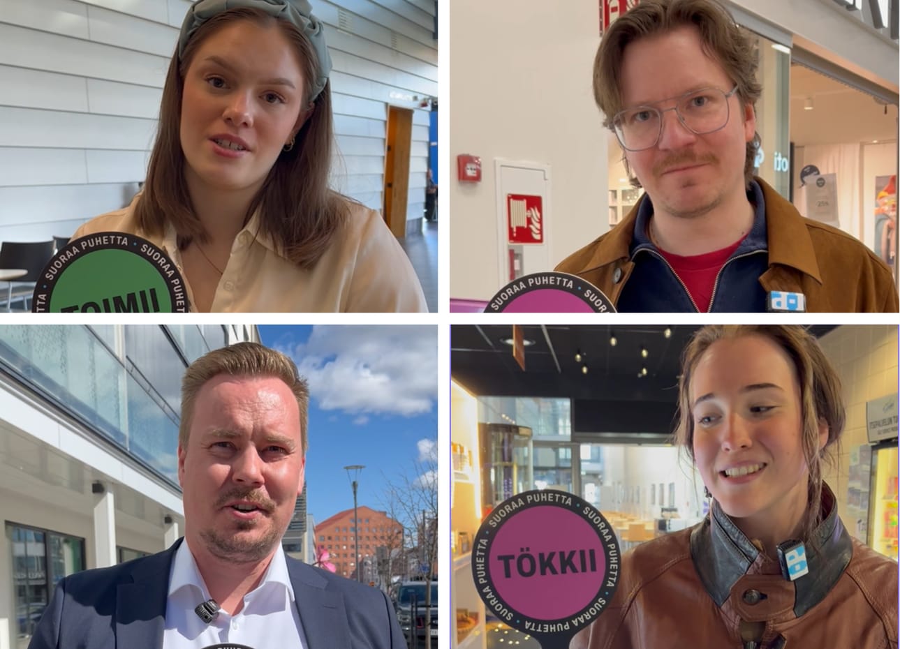 Iida-Maria Haukkala ja Karri Kallio, Jani Sippola ja Emilia Tamsi kertoivat mielipiteensä Seinäjoesta.