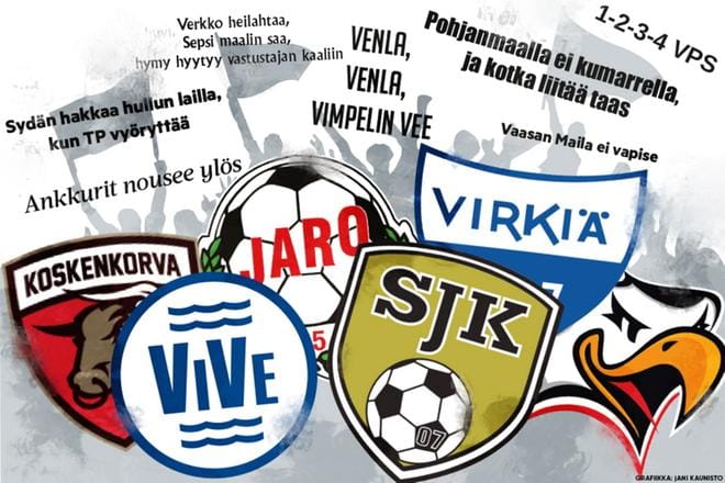 Nyt on tullut aika äänestää kaikkien aikojen paras pohjalaisseuran kannatuslaulu. Kuvitus: Jani Kaunisto