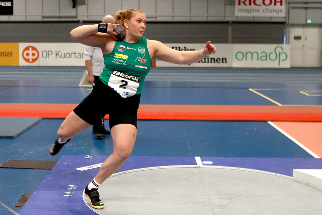Kuulantyöntäjä Emilia Kangas valittiin keskiviikkona Suomen joukkueeseen MM-hallikisoihin. Arkistokuva.
