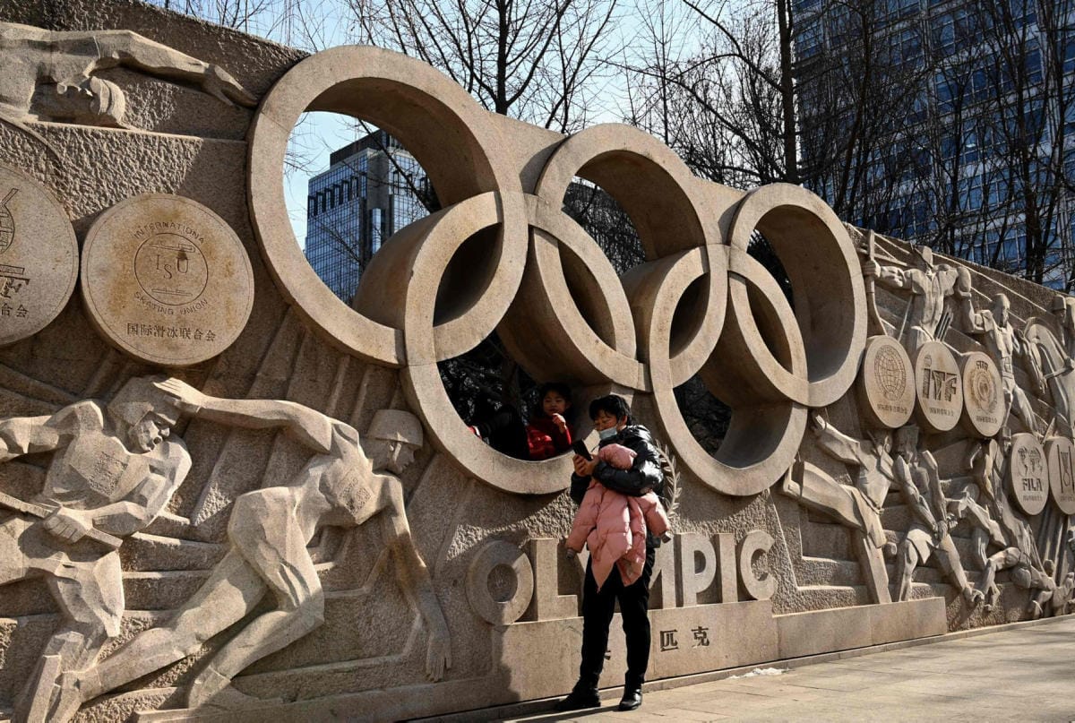 Olympialaisten alla esiin ovat nousseet myös Kiinan ihmisoikeusongelmat. Lehtikuva/AFP