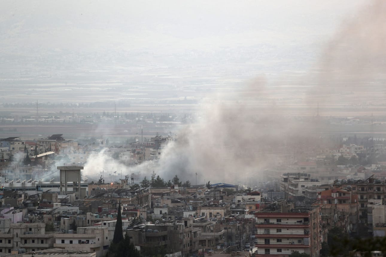 Israelin armeija kertoi tehneensä eilen iskuja kaikkiaan yli tuhanteen Hizbollahin kohteeseen Libanonissa. LEHTIKUVA/AFP