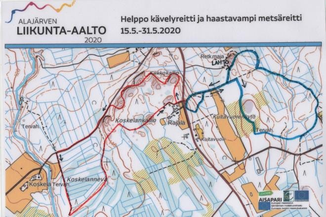 Levijoen lenkkipolun kartta. PIIRROS: LIIKUNTA-AALTO-HANKE
