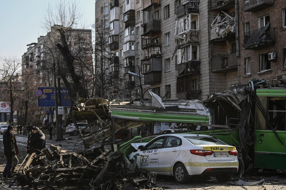 Kuva Kiovasta 14. maaliskuuta. LEHTIKUVA/AFP
