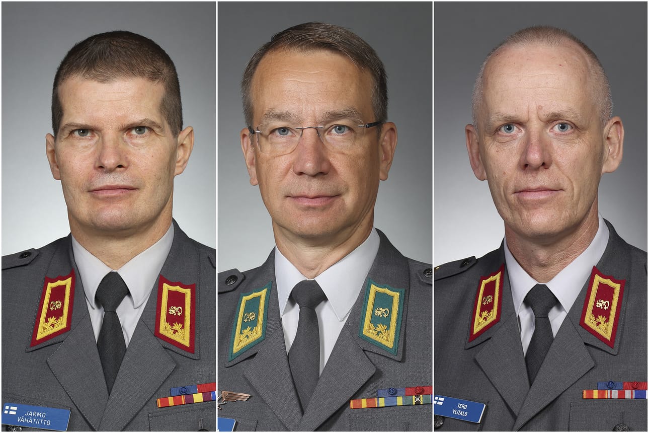 Prikaatikenraalit Jarmo Vähätiitto, Mika Kalliomaa ja Tero Ylitalo kertoivat näkemyksiään Ukrainan sotatilanteesta.