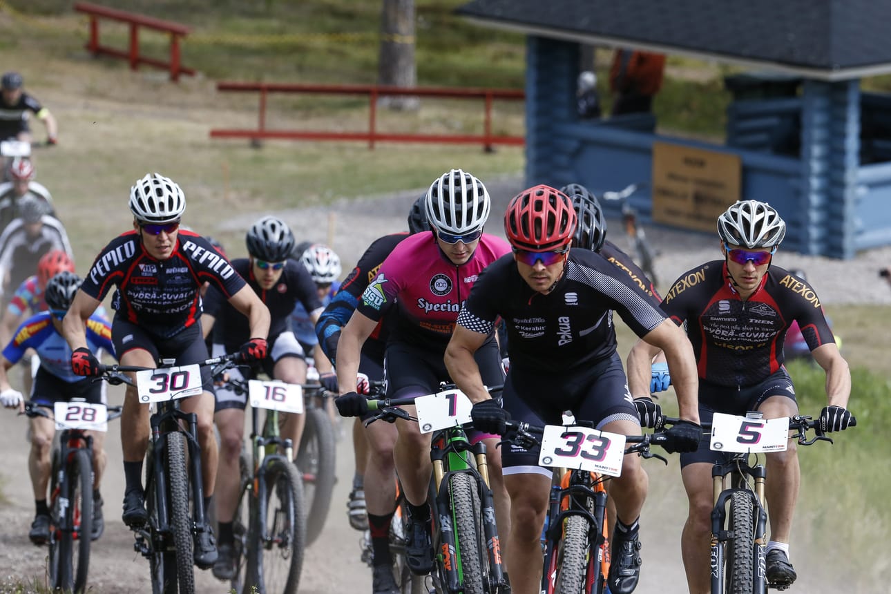Maastopyöräkisa Raahen hiihtomajalla. Raahe Cycling Club Raahe XC 2018 maastopyöräkilpailu, Sanerall MTB-cup