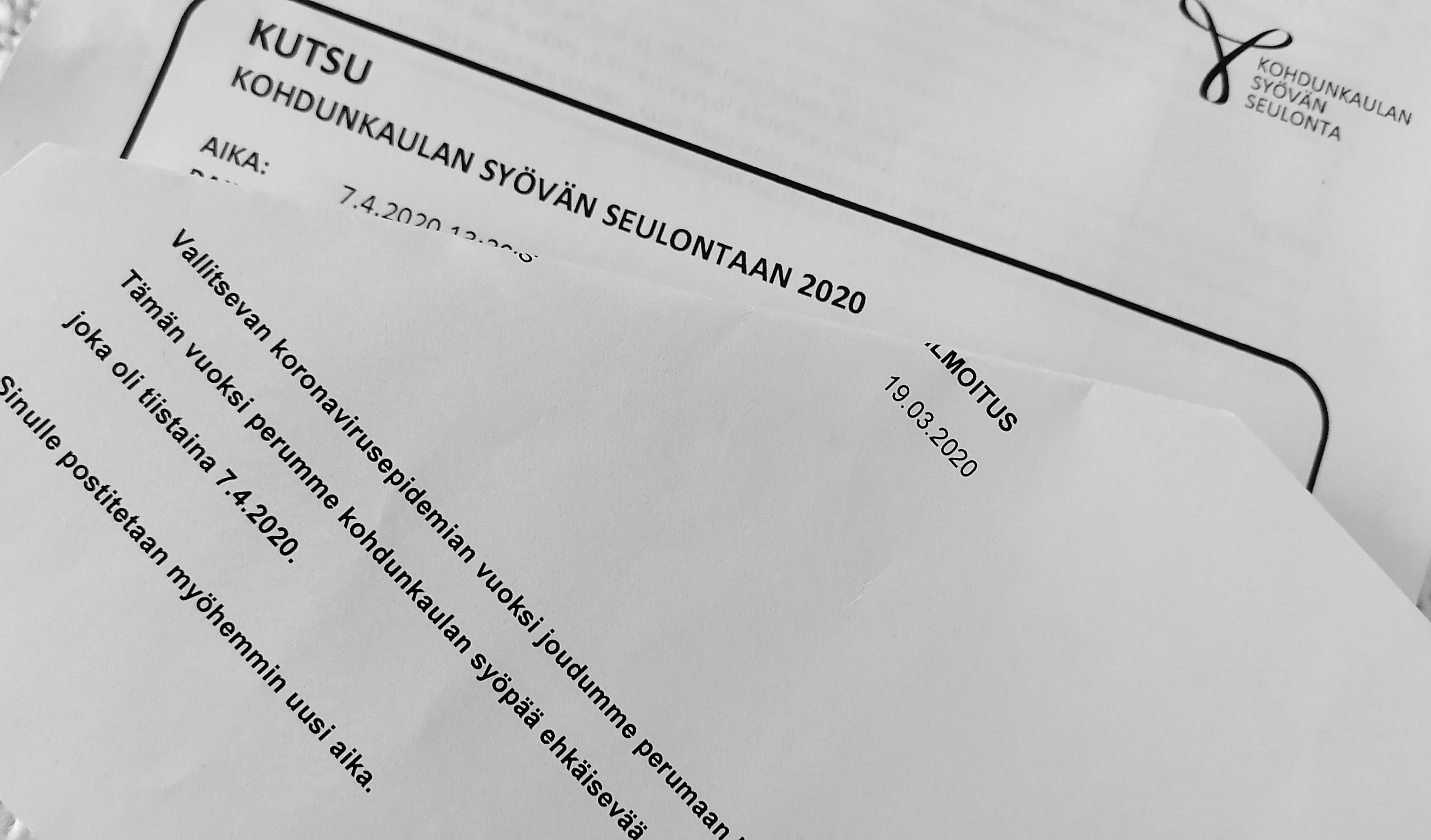 Naisten mammografia- ja papa-seulontoja peruttu tältä keväältä