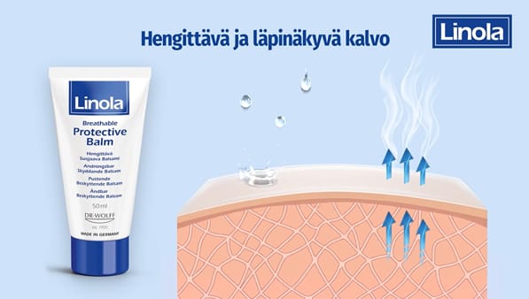 Linola Suojaava Balsami suojaa ihoa ja antaa sen samalla hengittää.