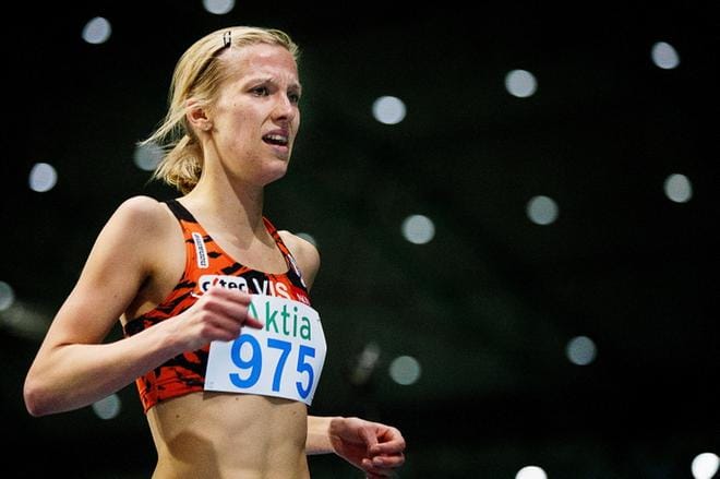 Camilla Richardsson juoksi 1500 metrin hallimestariksi. KUVA: TIMO ANNANPALO