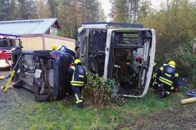 Kauhavan harjoitusalueella voidaan opetella ja pitää yllä muun muassa taitoja, joita tarvitaan tieliikenneonnettomuustehtävässä. KUVA: PELASTUSLAITOS
