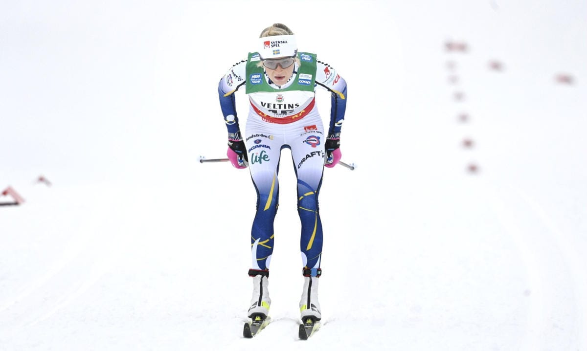 Ruotsin Frida Karlsson (kuvassa) uhkaa pidemmillä matkoilla jopa Norjan Therese Johaugin asemaa. LEHTIKUVA / Heikki Saukkomaa