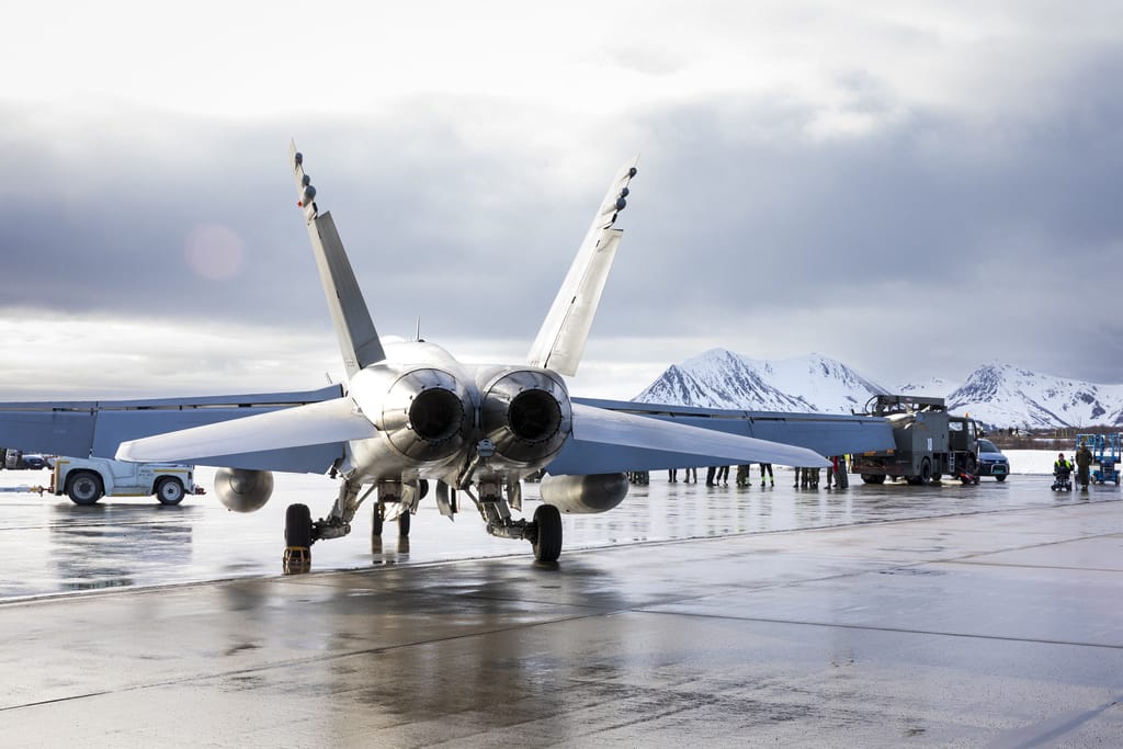 Suomen F-18 Hornet -monitoimihävittäjät osallistuivat viime talvena laajaan Nordic Response -harjoitukseen Andøyan lentotukikohdasta.