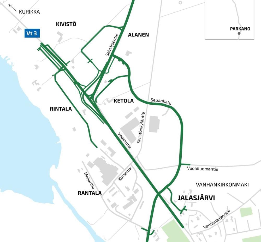 Hankkeessa pyritään parantamaan liikenteen sujuvuutta ja turvallisuutta.