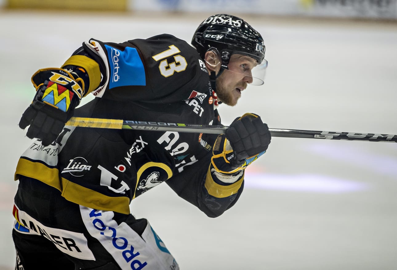 Michal Kristof edusti Kärppiä Liigassa kolmen kauden ajan. Kuva keväältä 2021.