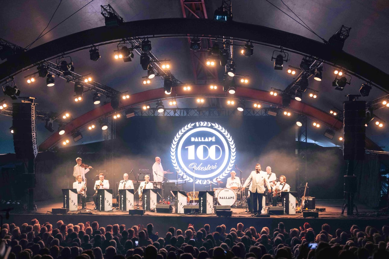 Dallapén 100-vuotisjuhlavuoden huipensi Helsingin juhlaviikkojen Huvila-teltan konsertti elokuussa 2025.