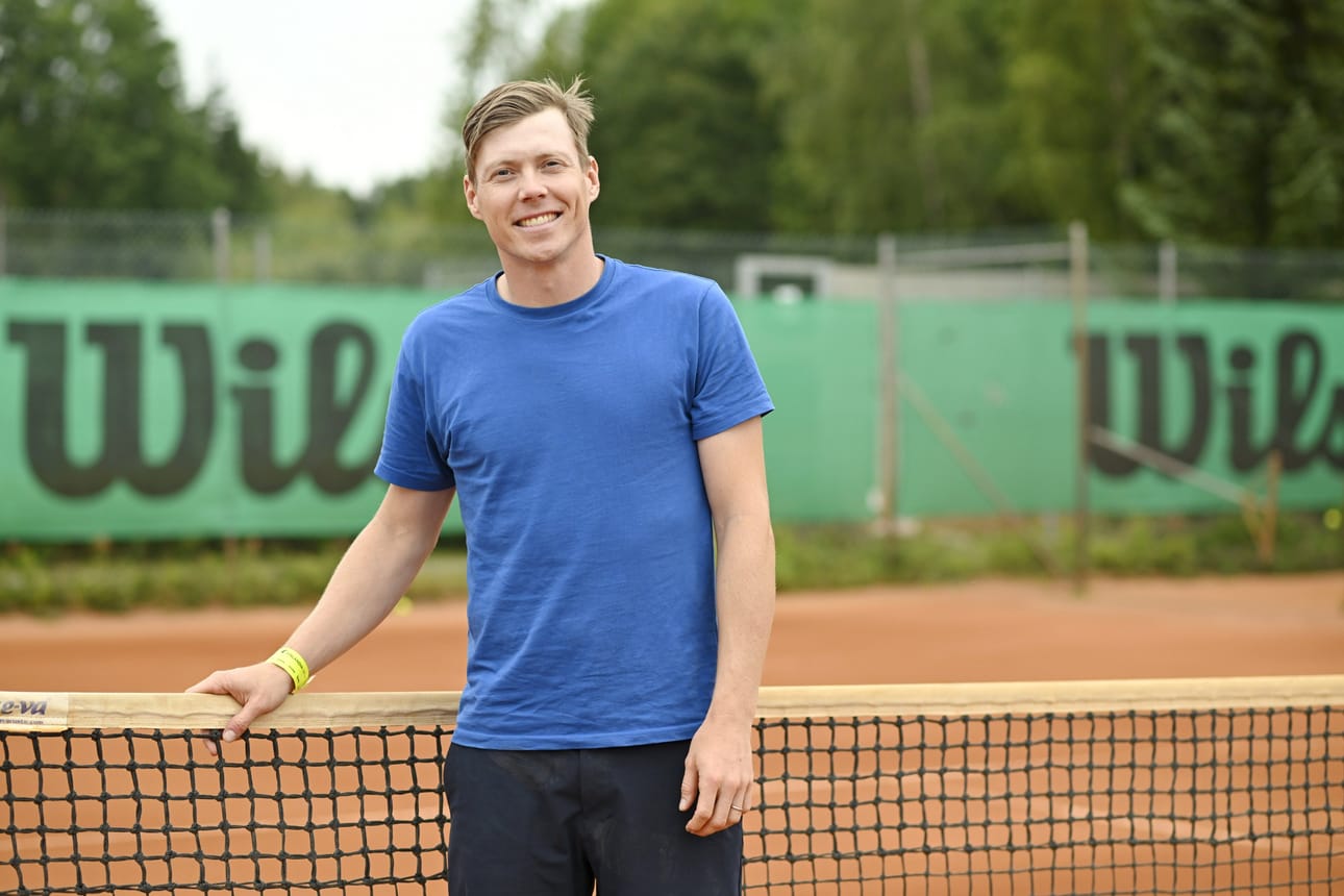 Harri Heliövaara tenniksen Tampere Open -tapahtumassa Tampereella 22. heinäkuuta 2025.