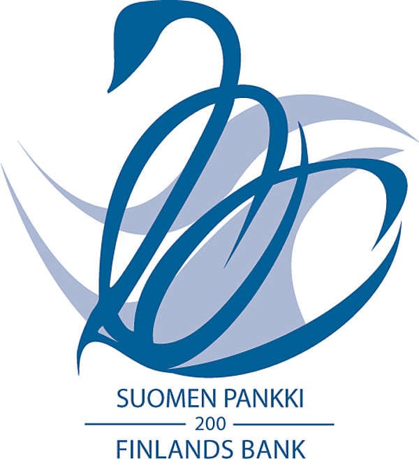 Suomen Pankille tekemässään logossa piirtäjä yhdisti joutsenen ja numeron 200.