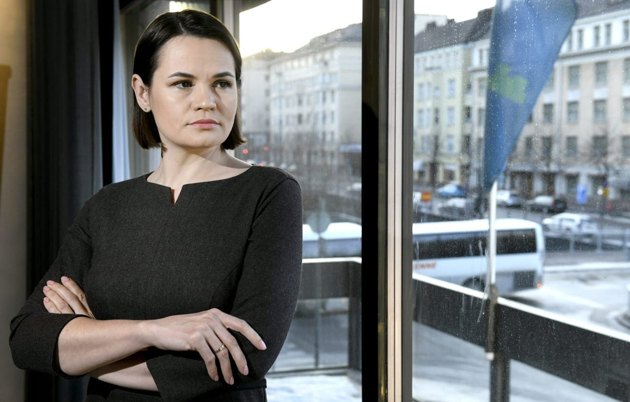 "Emme kehota ihmisiä joukkoprotesteihin," sanoo STT:lle oppositiojohtaja Svjatlana Tsihanouskaja. Arkistokuva. LEHTIKUVA / Heikki Saukkomaa