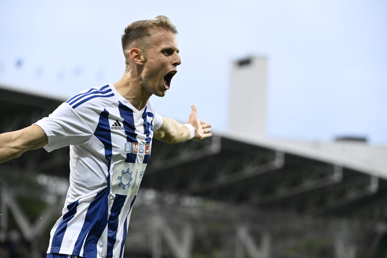 HJK:n Bojan Radulovic teki torstaina kaksi maalia. LEHTIKUVA / Emmi Korhonen