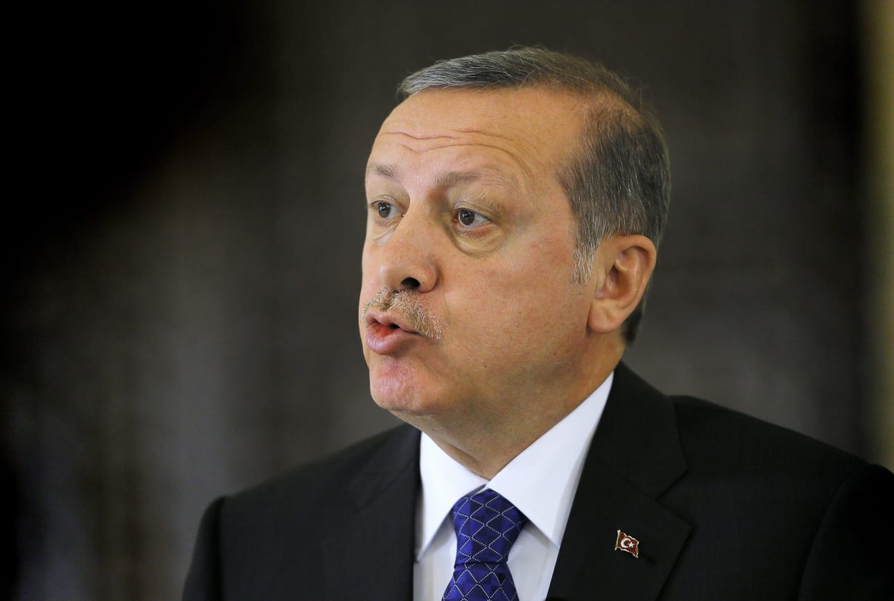 Turkin presidentti Recep Tayyip Erdogan piti lauantaina televisiopuheen. Arkistokuva.