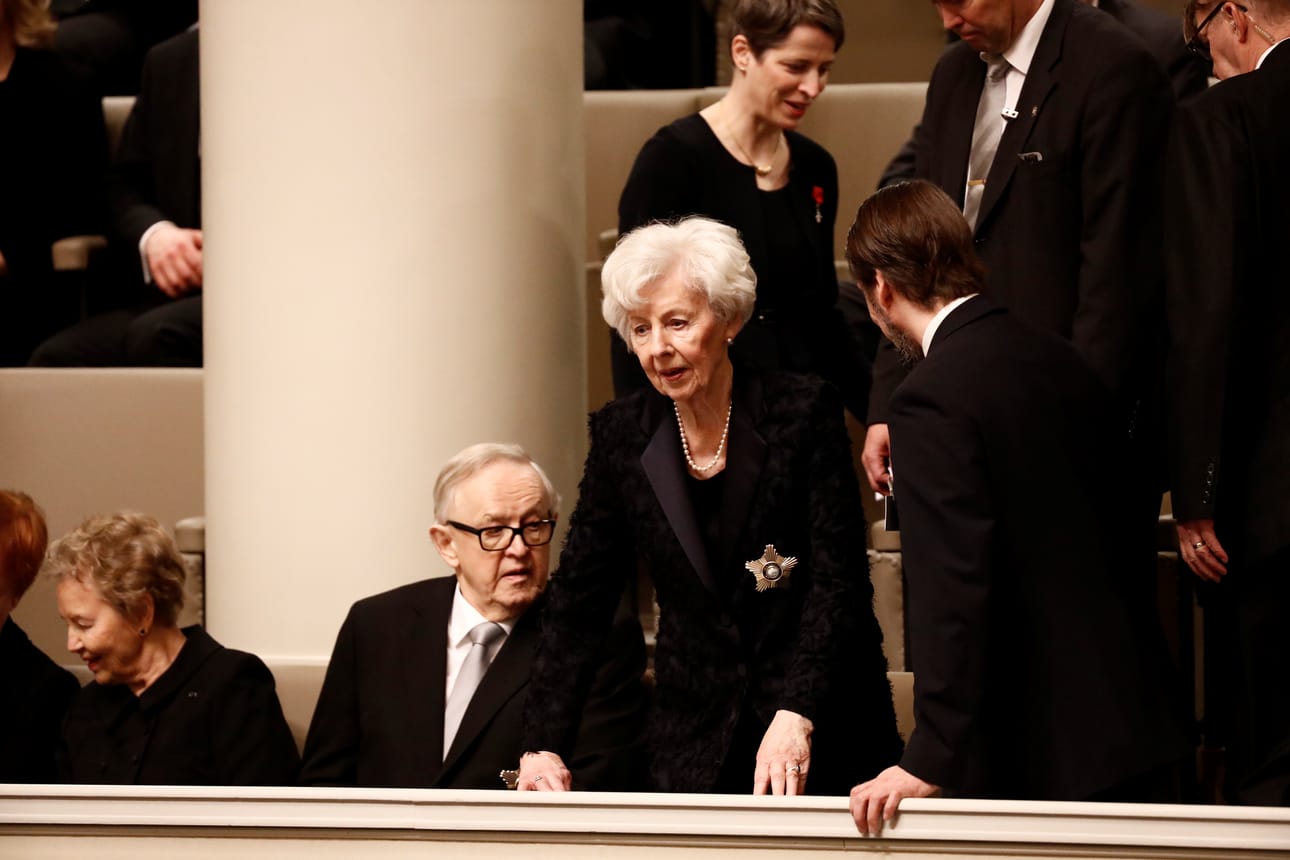 Rouva Tellervo Koivisto virkaanastujaisissa.