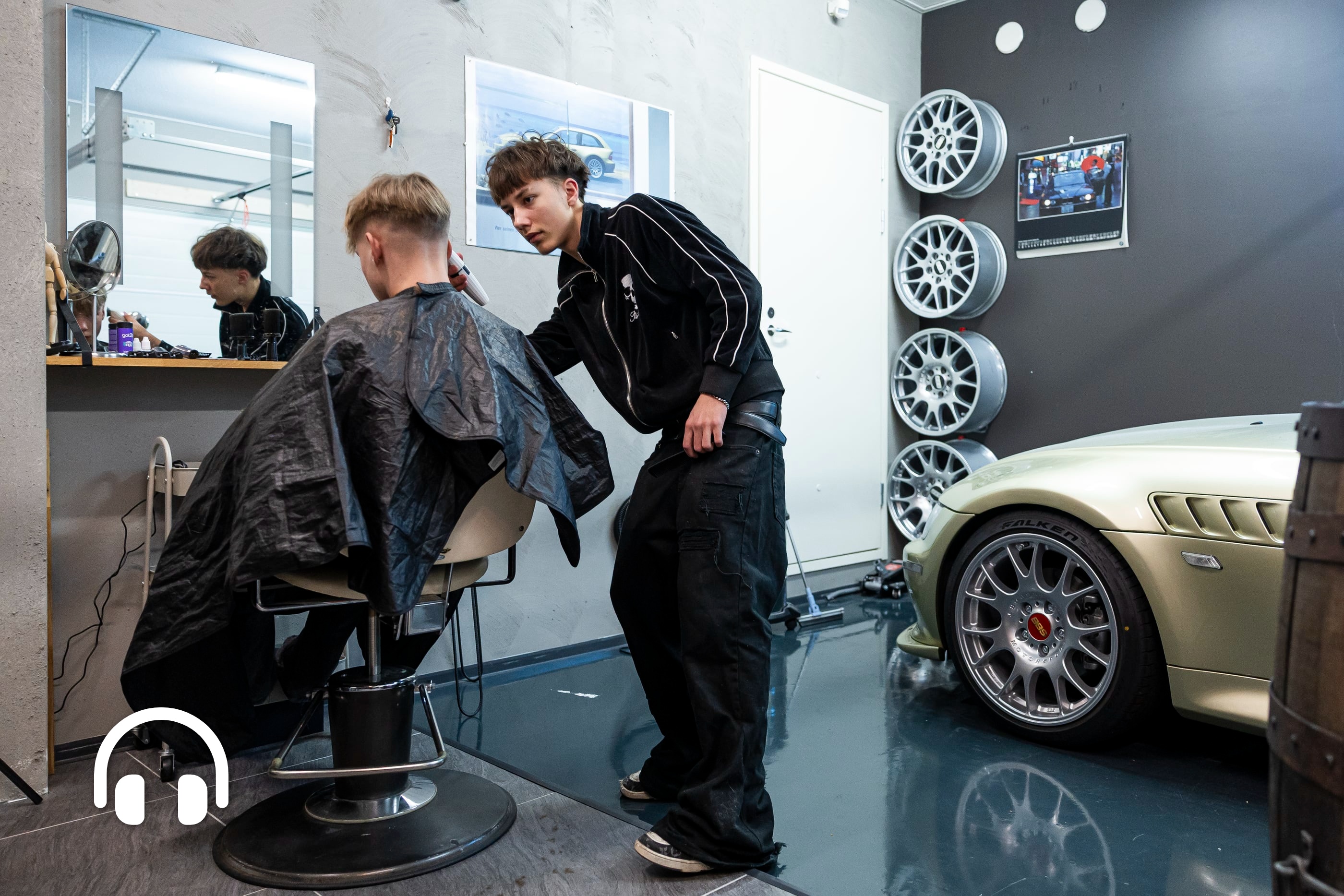 Oululainen Eemi Hiltunen, 15, perusti parturin kotinsa autotalliin – Opit löytyivät Youtubesta