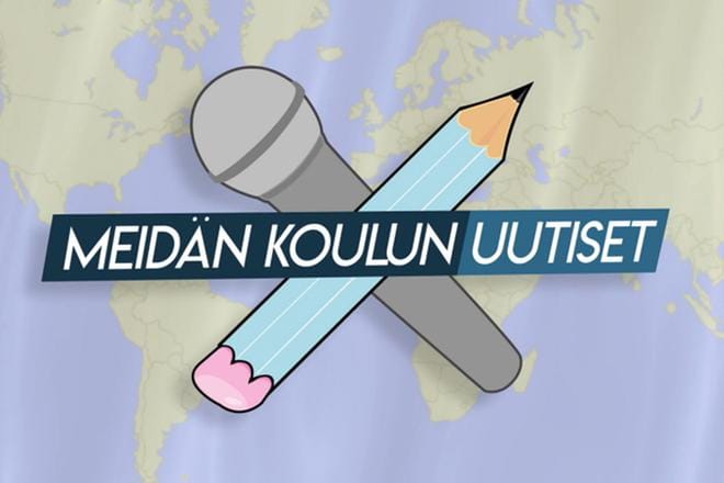 Huutoniemen koulun uutisissa kerrotaan muun muassa koulun vihreästä lipusta ja kummitoiminnasta. Grafiikka: Jani Kaunisto