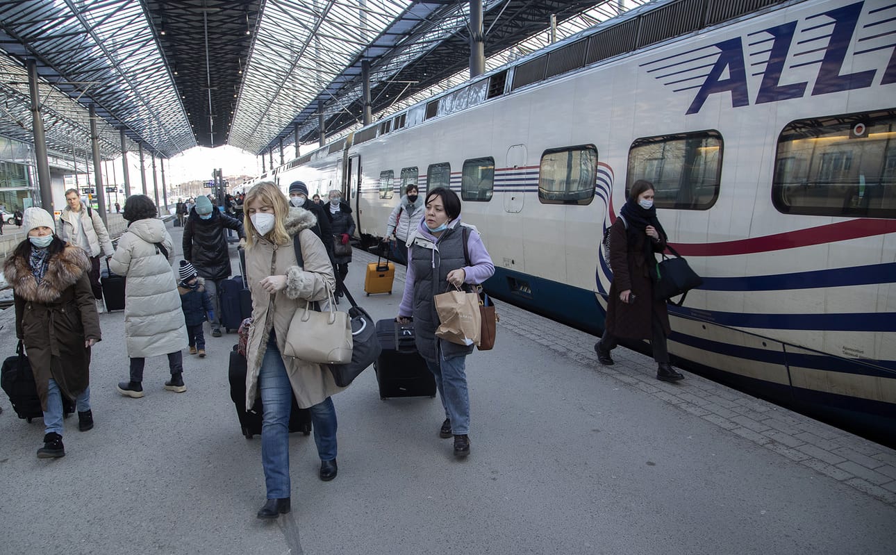 Allegro-junat ovat liikennöineet Helsingin ja Pietarin välillä. Liikennöinti loppui Venäjän hyökkäyssodan myötä. Arkistokuva.