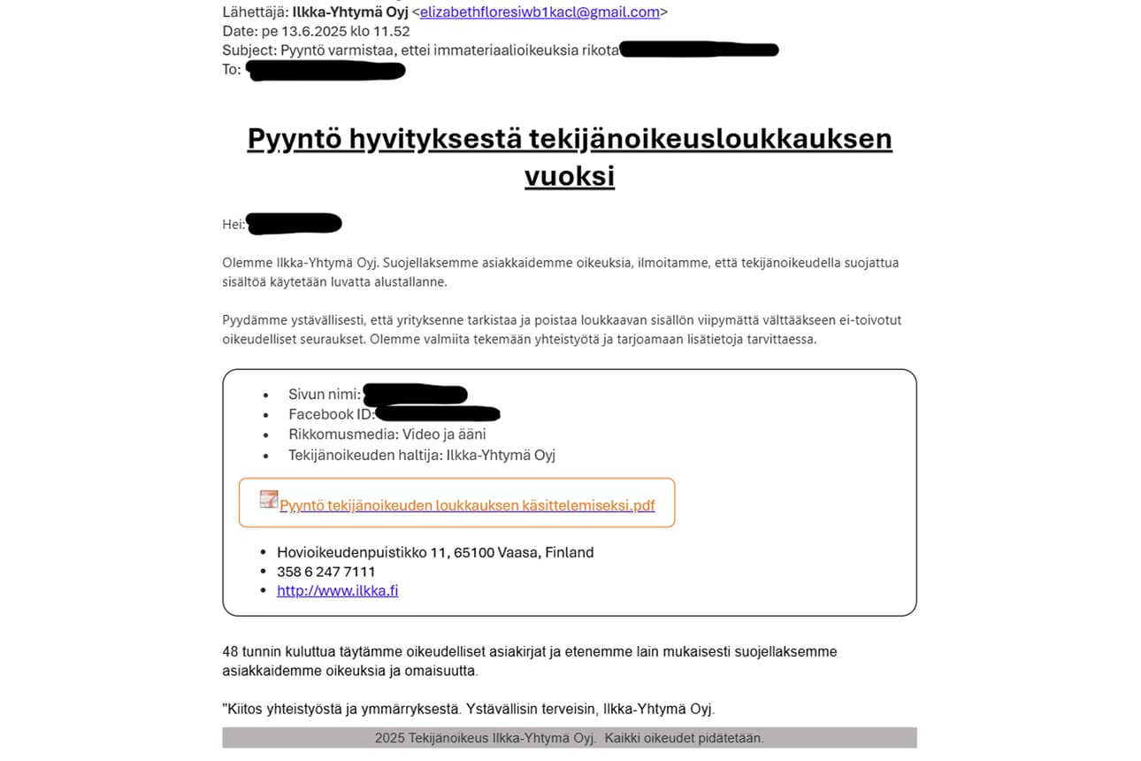 Huijausviestin liitetiedoston avanneita voidaan käyttää roskapostituksen tai tietojen varastamisen kohteena.