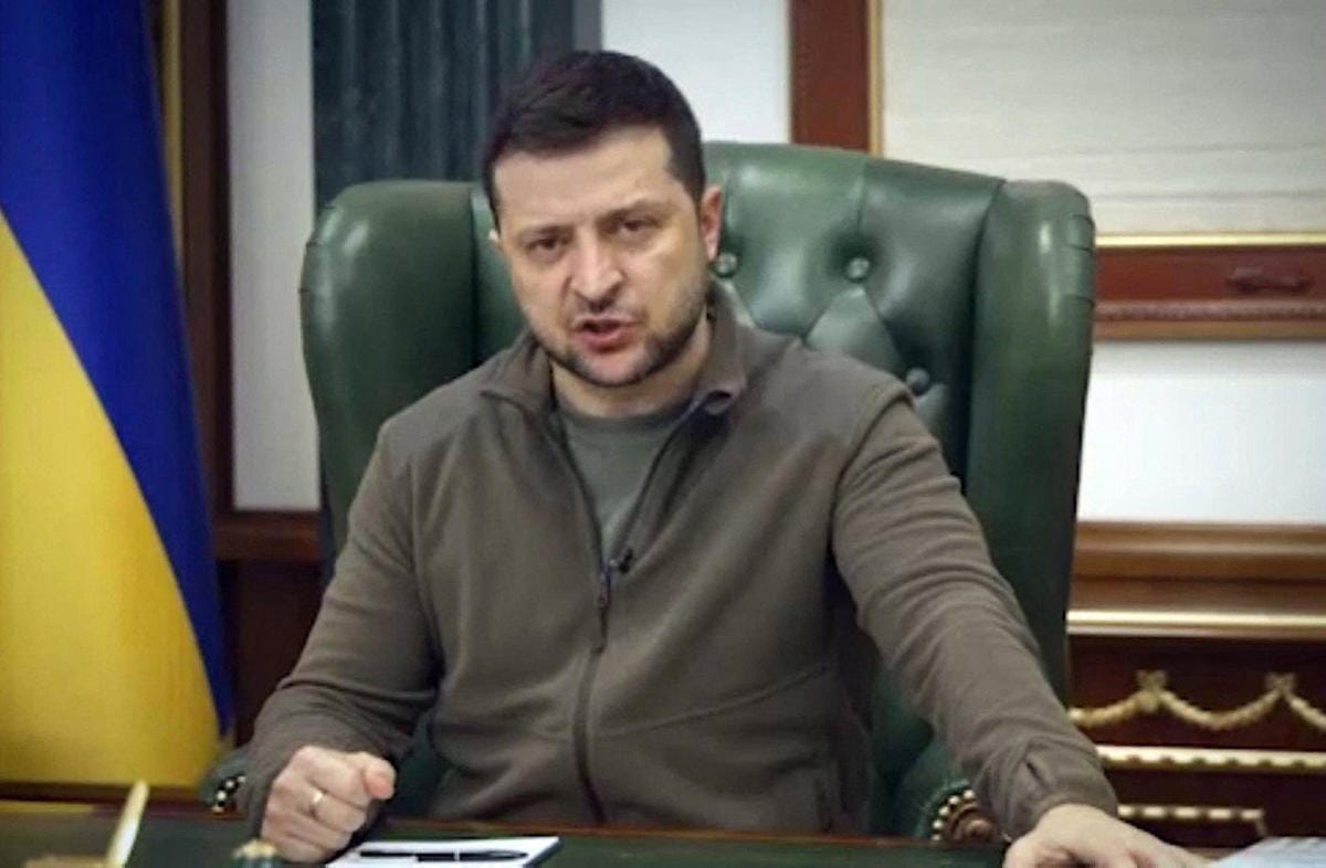 Presidentti Volodymyr Zelenskyi Kiovassa 12. maaliskuuta. Ukrainan presidentinkanslian lehdistöpalvelun välittämä kuva. Lehtikuva / AFP / handout / Ukrainian presidency press office